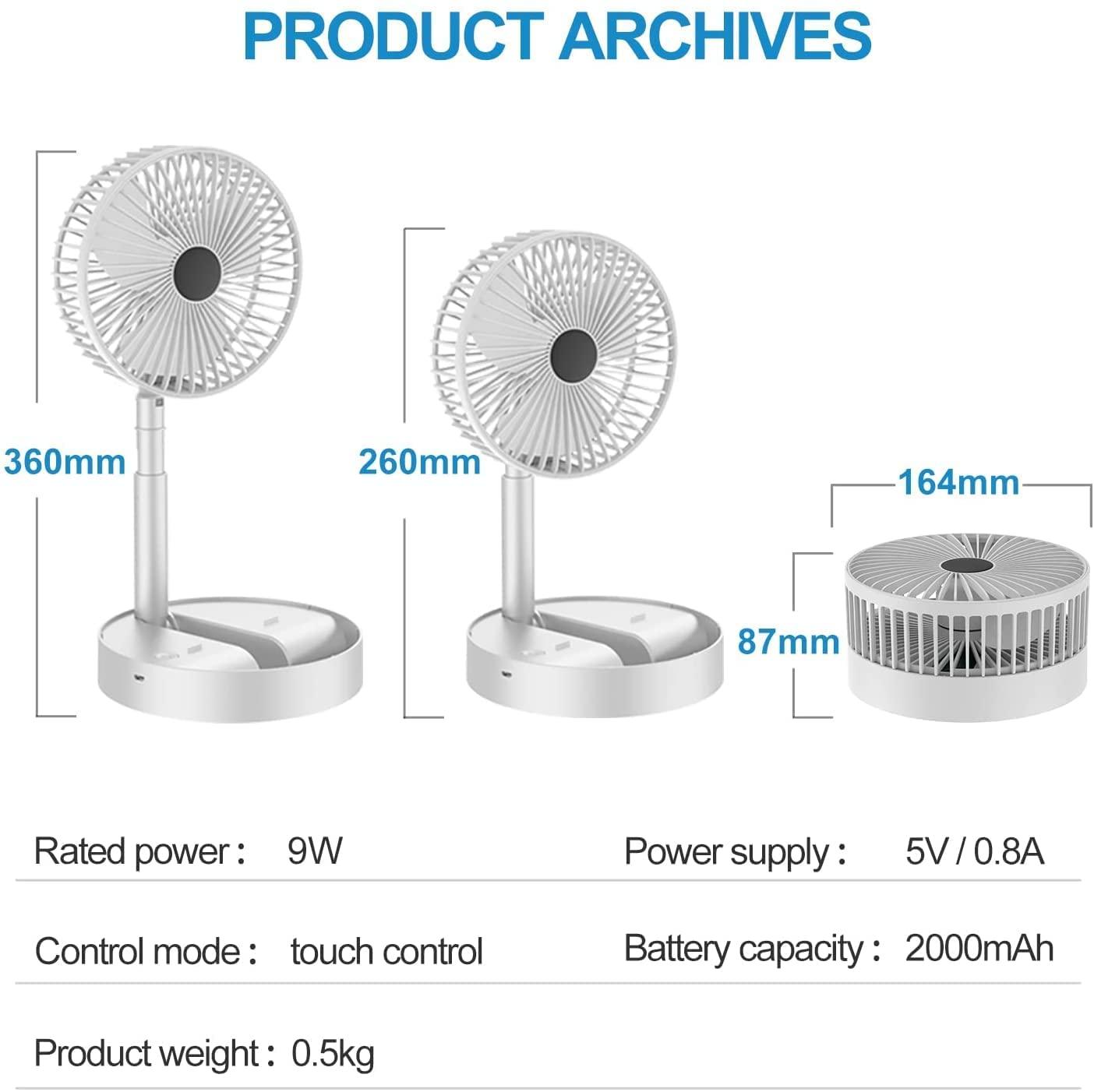 Powerful Rechargeable High-Speed Table Desk Fan